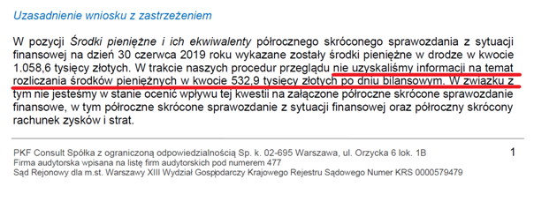 prima,moda,audytor,biegły,zastrzeżenia