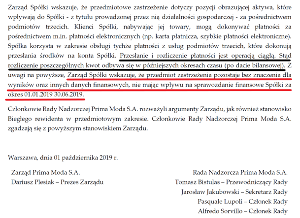 prima,moda,raport,biegły,zastrzeżenia