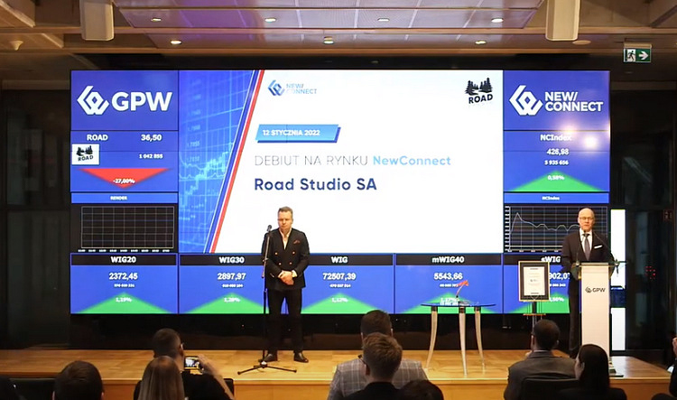 road,studio,debiut,newconnect,spadek,kursu