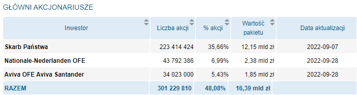 Akcjonariat, Orlenu