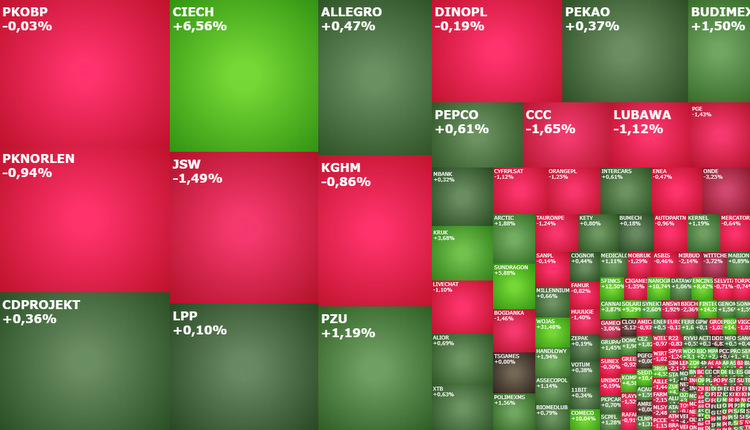 ciech, wojas, grodno, ccc, kruk, komentarz, akcje, indeksy, kiepas,