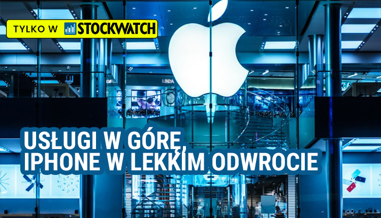 apple, zaskakuje, wynikami, usługi, iPhonem, lekkim, odwrocie